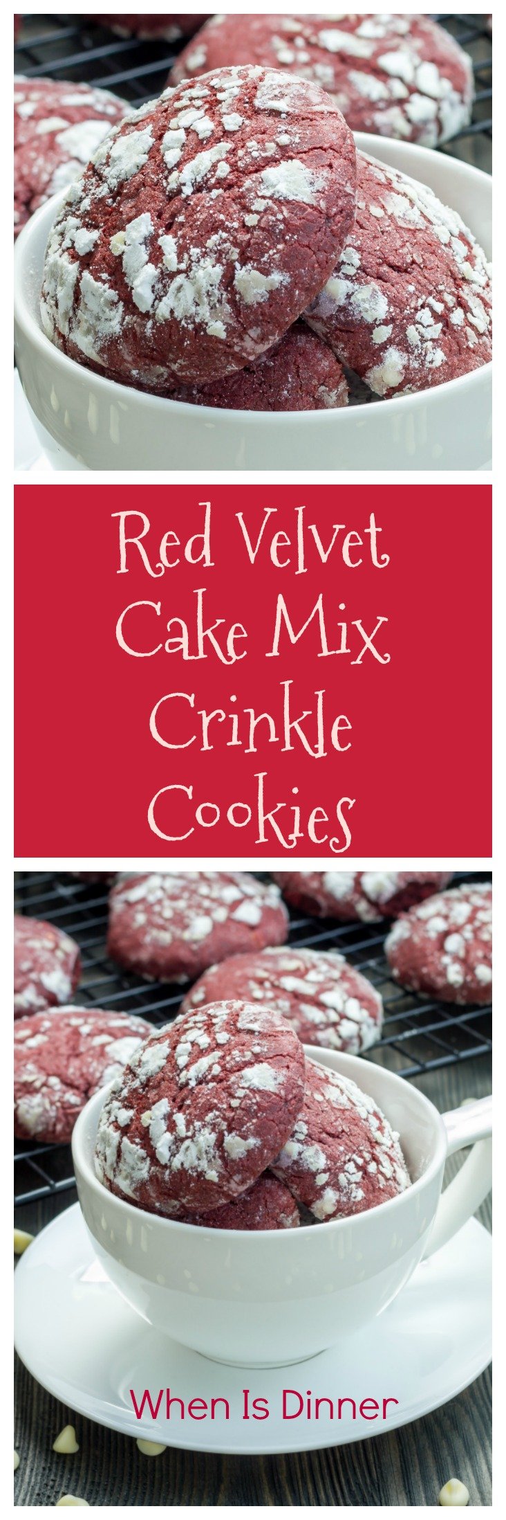 Cake Mix Red Velvet Crinkle Cookies