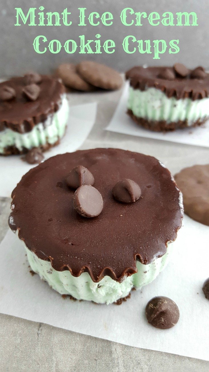 Mint Ice Cream Cookie Cups