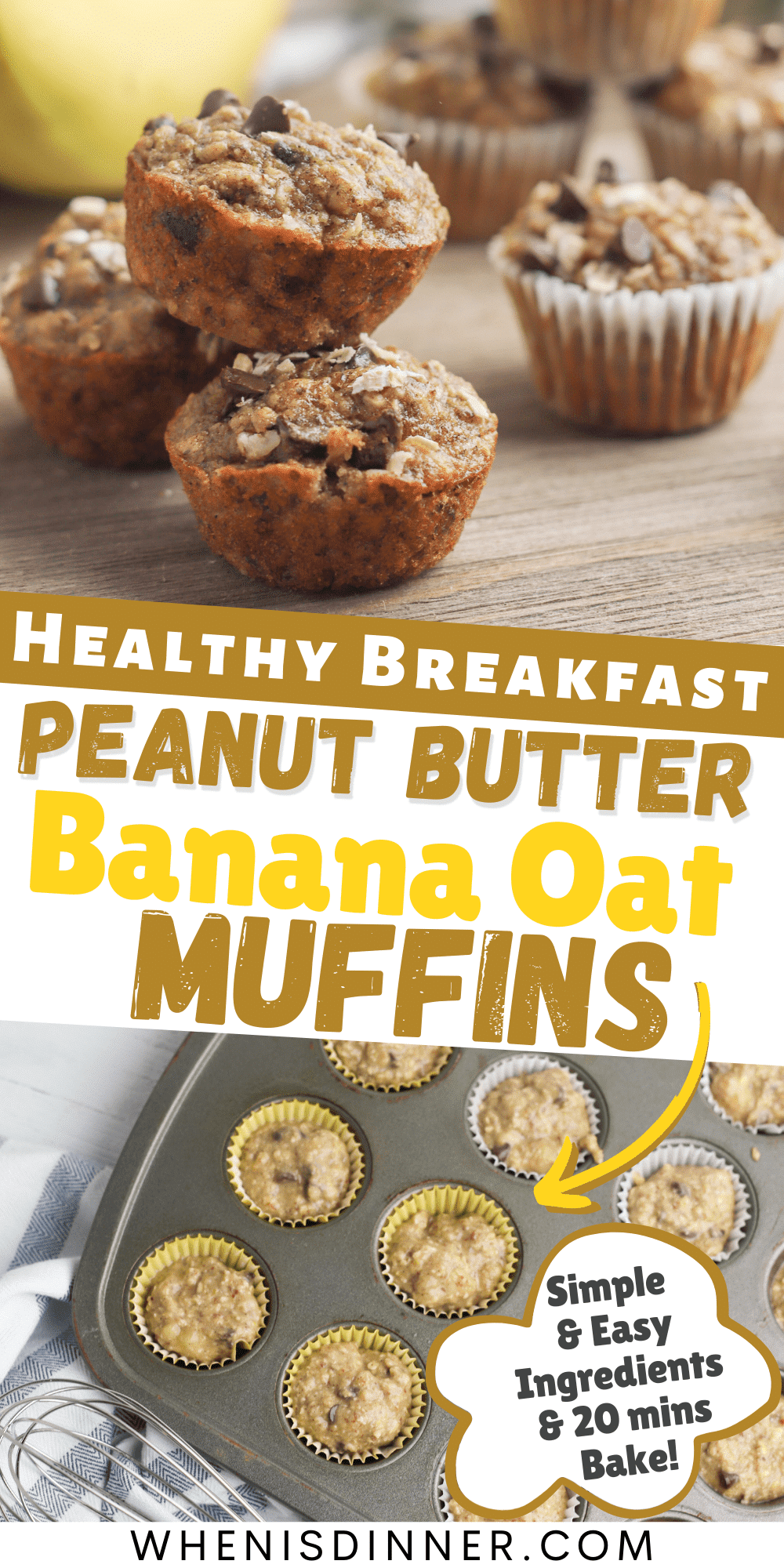 Peanut Butter Banana Oat Muffins When is Dinner Peanut Butter Banana