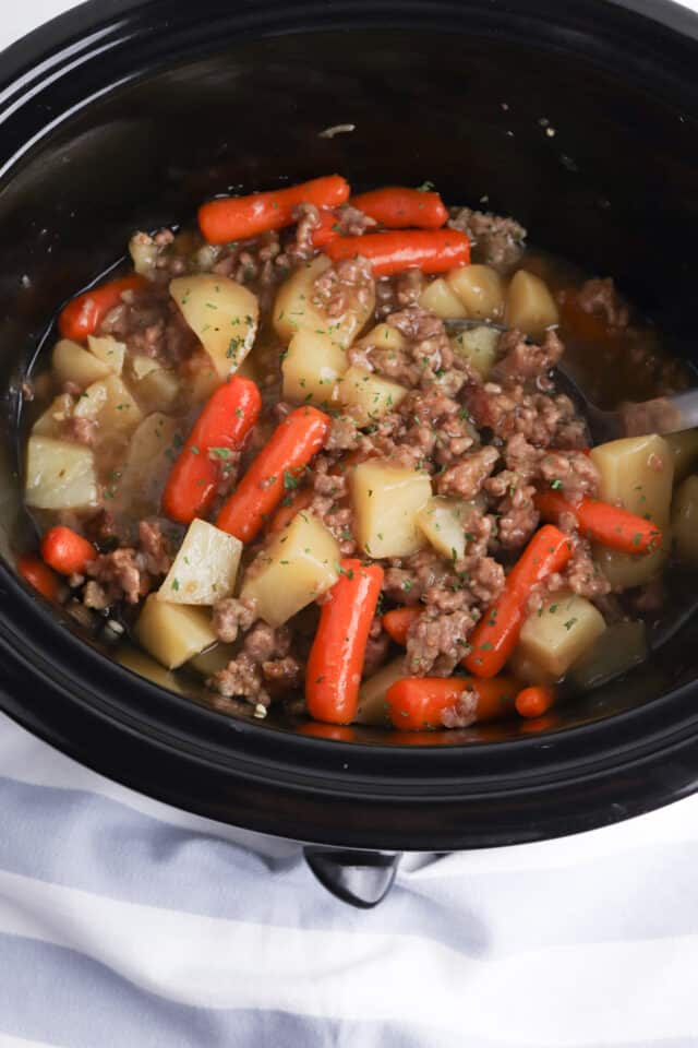 Slow Cooker Ground Beef Stew - When is Dinner?